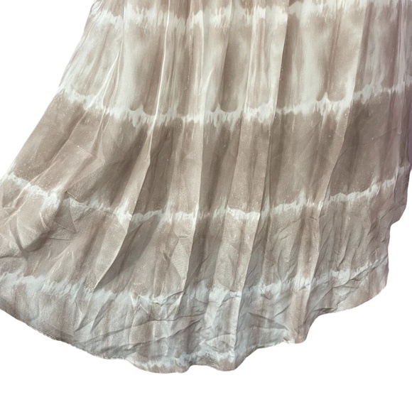 Guess 100% Silk Strapless Dress 2 High-Low Tube Tie-Dye Chiffon Striped Sun - Picture 12 of 14